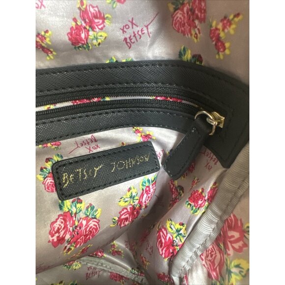 Betsey Johnson Cute Panda Print Backpack With Chain Accent Black & White - Picture 11 of 16